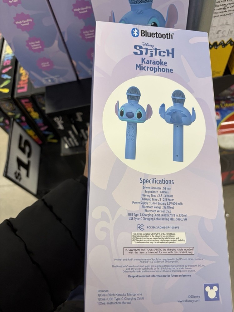 🎤 Stitch Bluetooth LED Karaoke Microphone & Wireless Speaker🎤