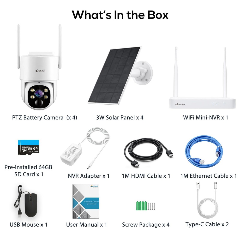 Solar Security Cameras Wireless Outdoor, 360° Pan & Tilt Home Security Camera...