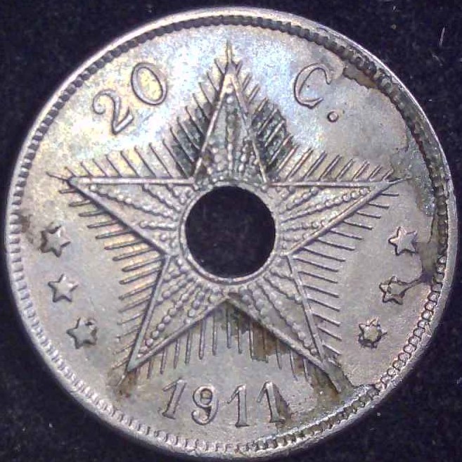 Belgian Congo - 1911 - 20 Centime - KM19