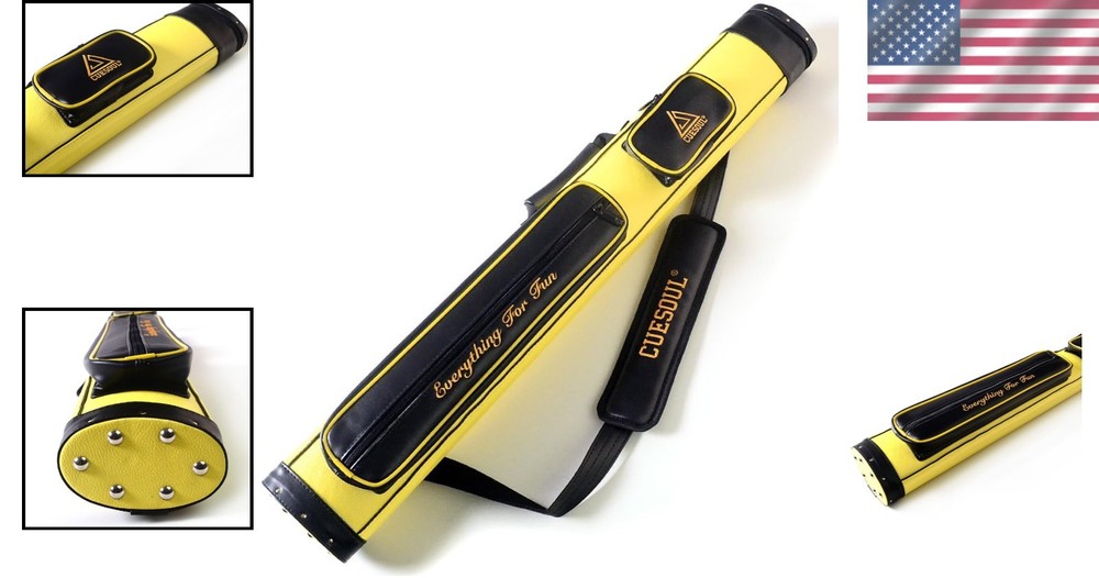 Elegant Soocoo 2x4 Pool Cue Case - Lightweight, Adjustable & Accessory Storage