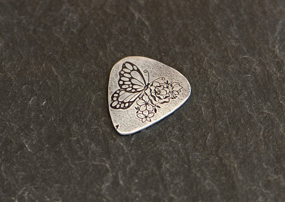 Handmade Sterling Silver Butterfly Guitar Pick: Playable Plectrum