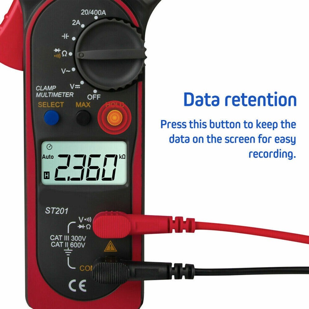 Handheld True RMS Digital Clamp Meter Multimeter AC Volt Amp Ohm Cap Tester