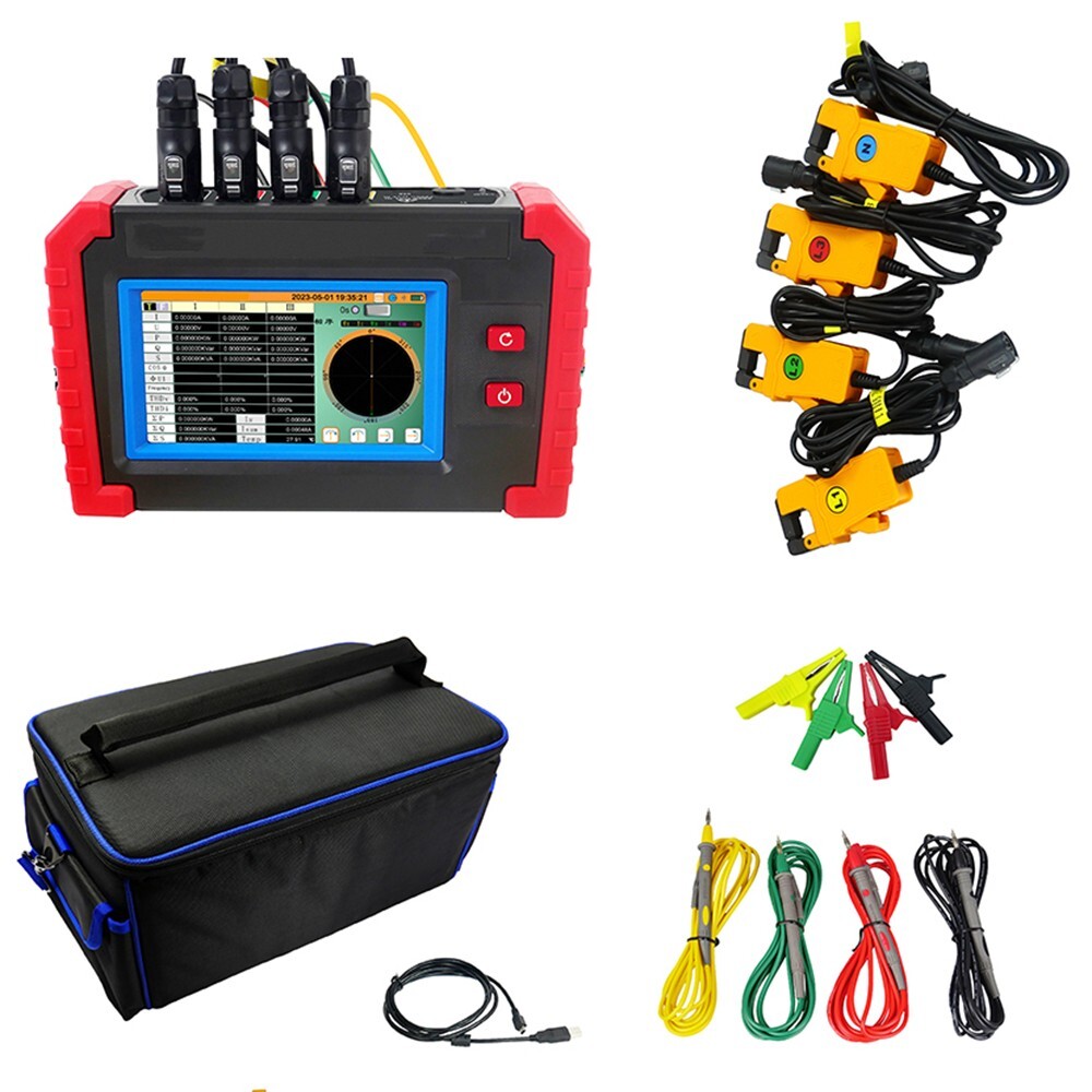 Power Quality Analyzer Meter with Current Clamp 10mA~10.0A Resolution 1mA