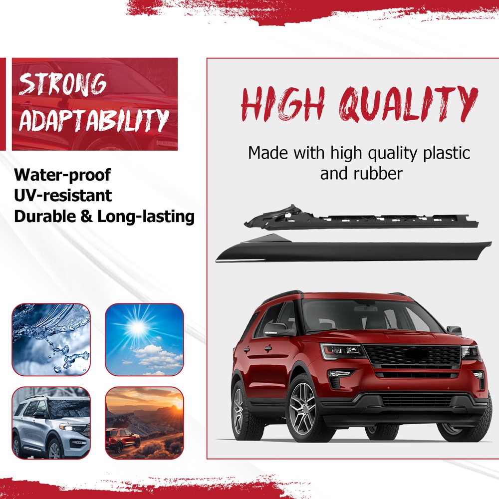 Right Side Windshield A-Pillar Molding INNER OUTER Trim For 11-19 Ford Explorer