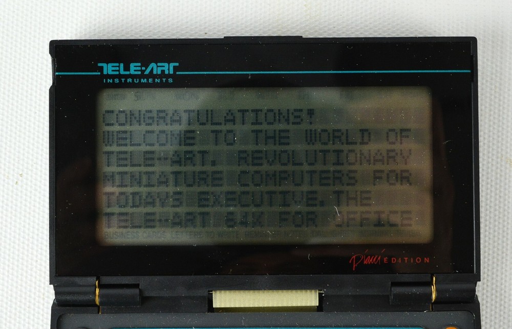 TELE-ART Pocket Data Directory Rolodex Folding Black Calculator LED Memory