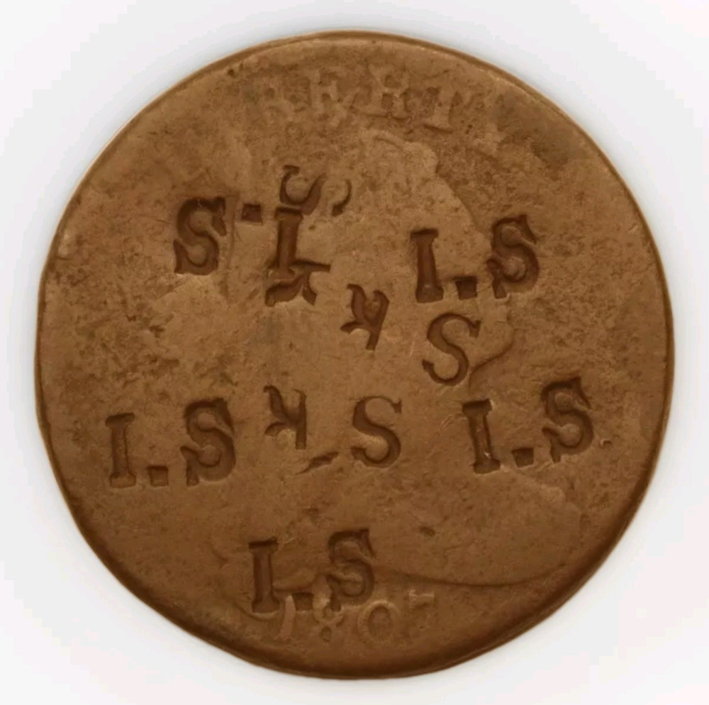 1807 Large Cent Draped Bust Counter Stamp