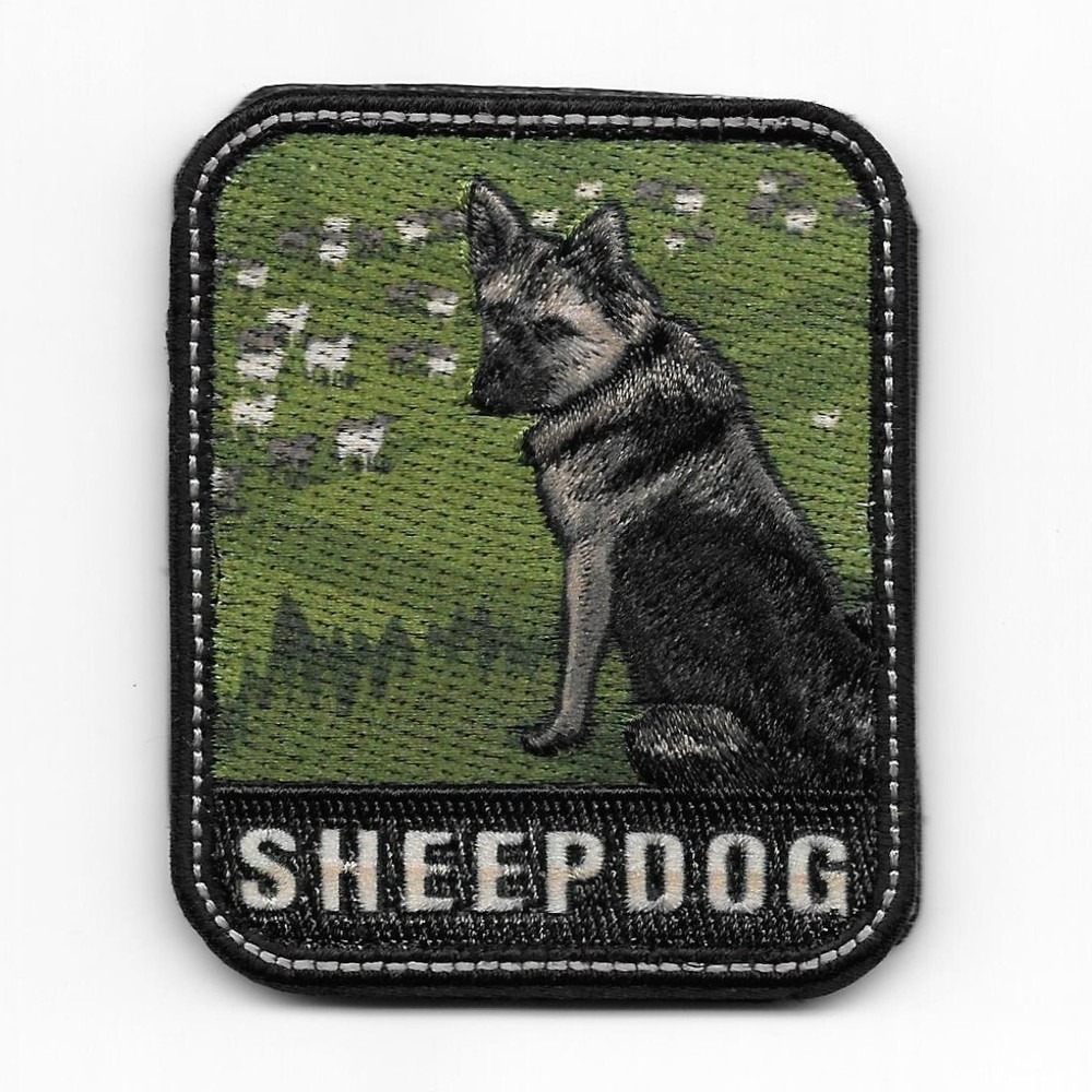 Sheepdog Patch Military Law Enforcement Beige for VELCRO® BRAND Fastener