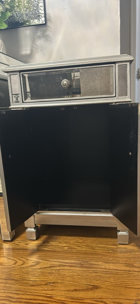 mirror nightstand with drawers