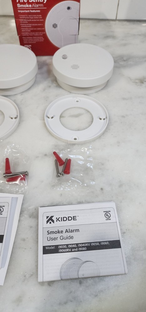 Kidde Fire Smoke Alarm Detector Micro Profile i9040 Ionization 21026056 2-Pack