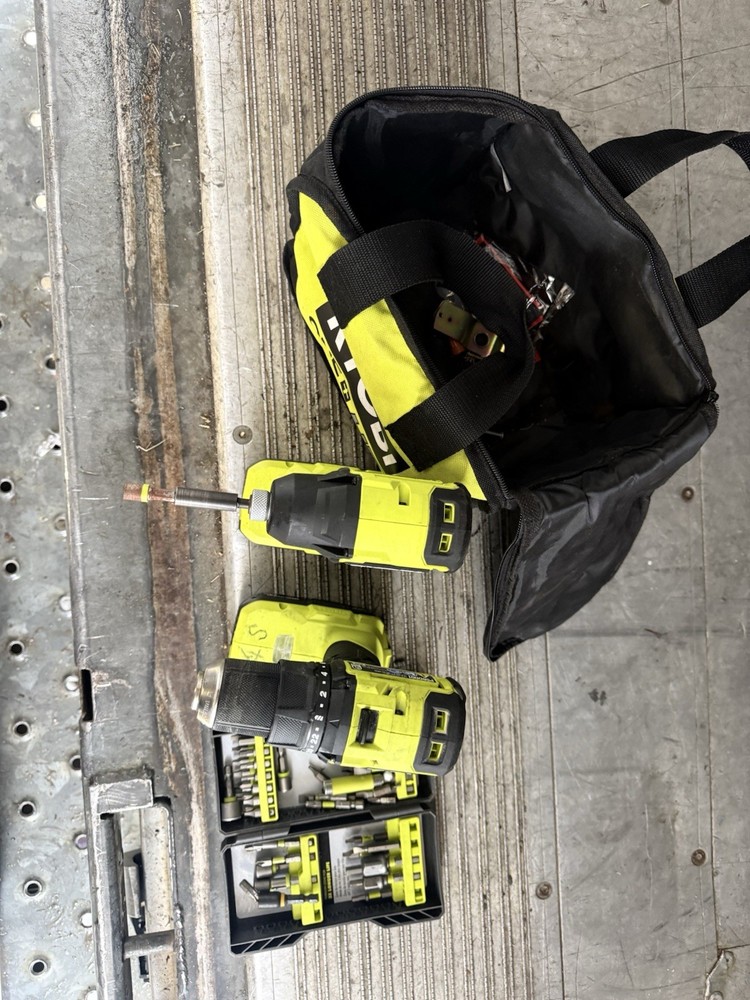 Ryobi Tool Combo Kit 2 Tools Cordless Drill Impact Driver Bag Bits
