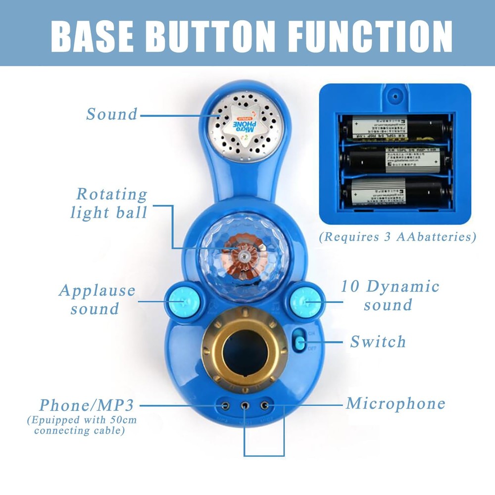 Karaoke Machine with Adjustable Stand,Microphone Music Sing Along with Flashi...