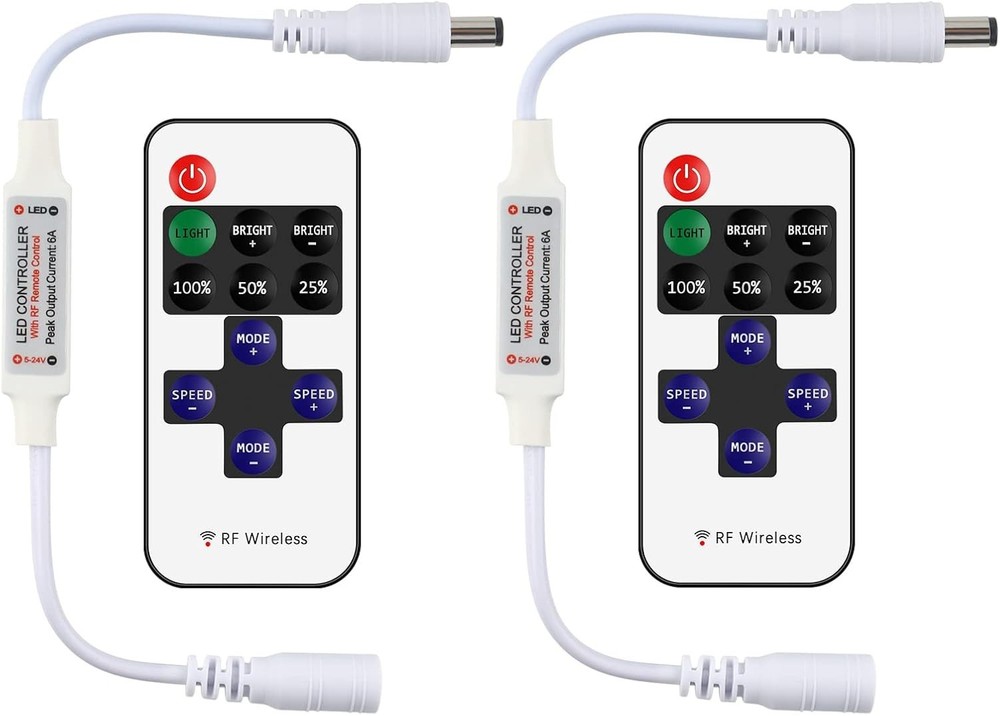 2 Pack RF LED Controllers - Wireless Dimmable Solution for Indoor Lighting