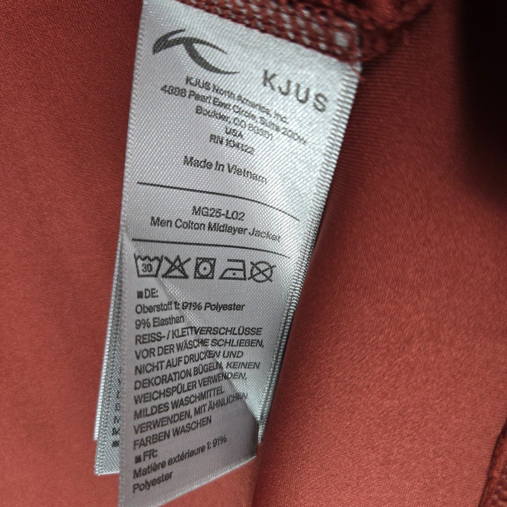 KJUS Full Zip Jacket Size 3XL NEW $279 Mens Performance Wicking Midlayer Rust