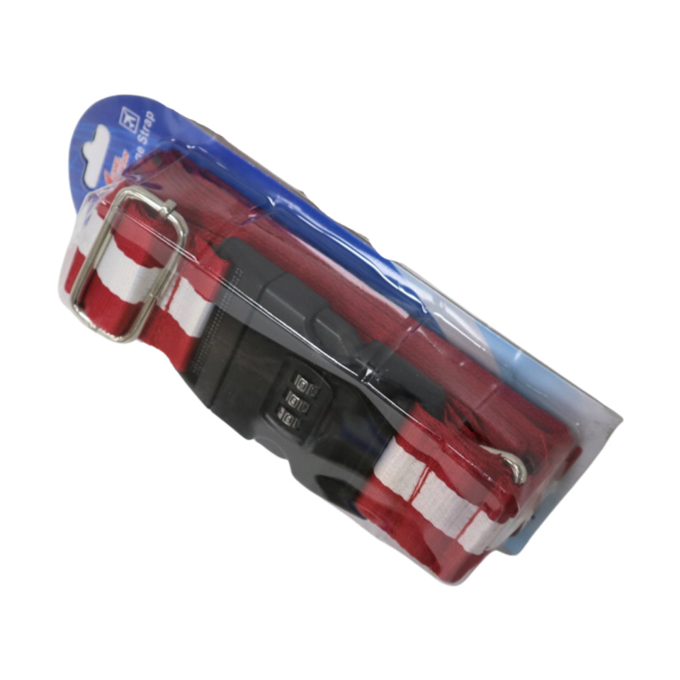 Camel Mountain ABA 3302 Luggage Strap-Red/White w/Lock