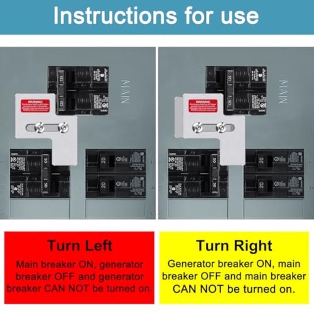 Generator Interlock Kit for Murray 100 Amp Breakers with Installation Tools