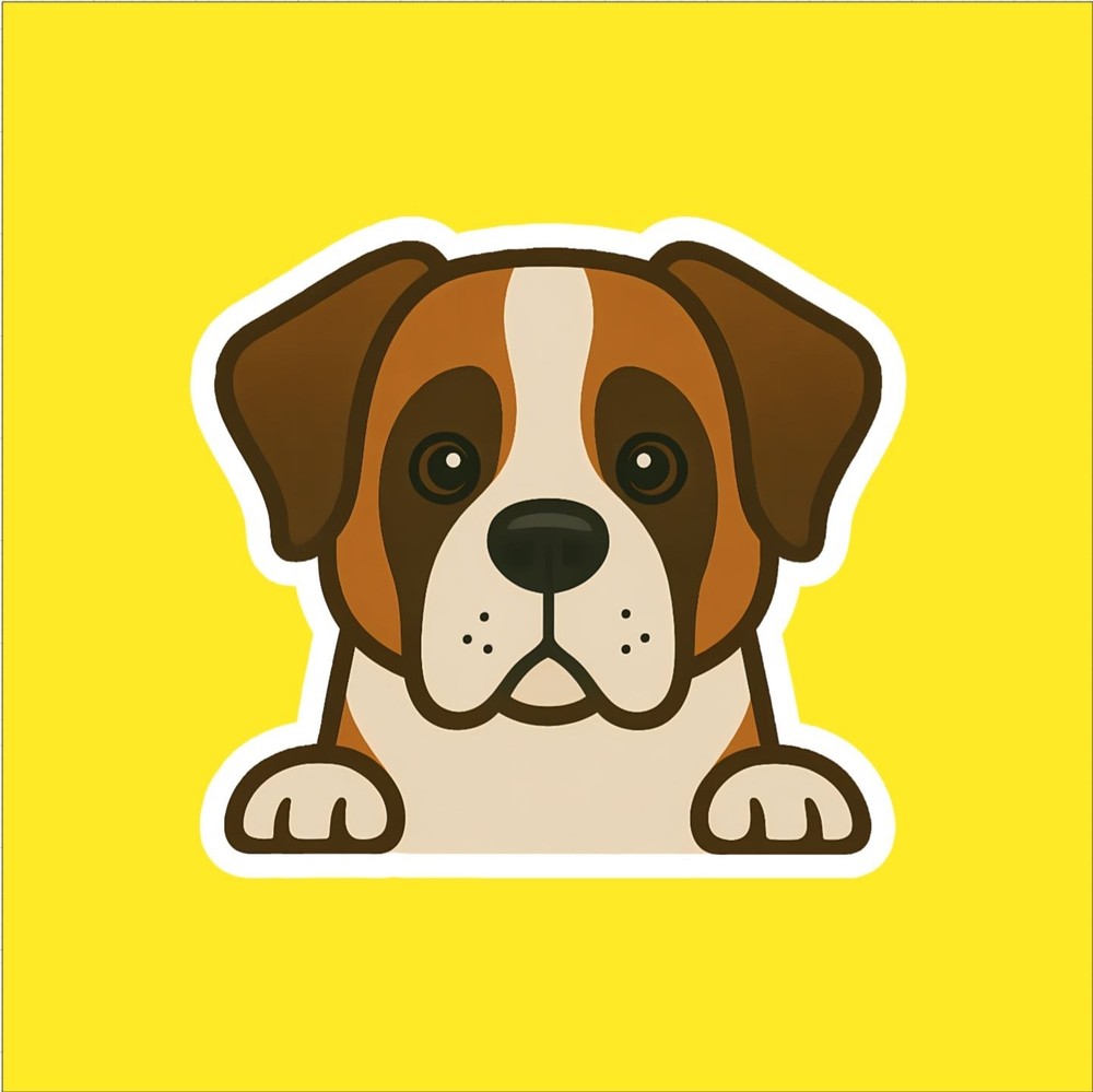 Saint Bernard Peeking Sticker