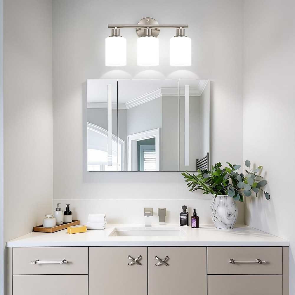 Versatile Reversible Mount Vanity Light in Brushed Nickel