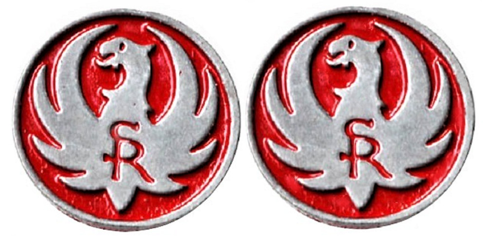Factory "SR" Red and Silver Ruger Medallions