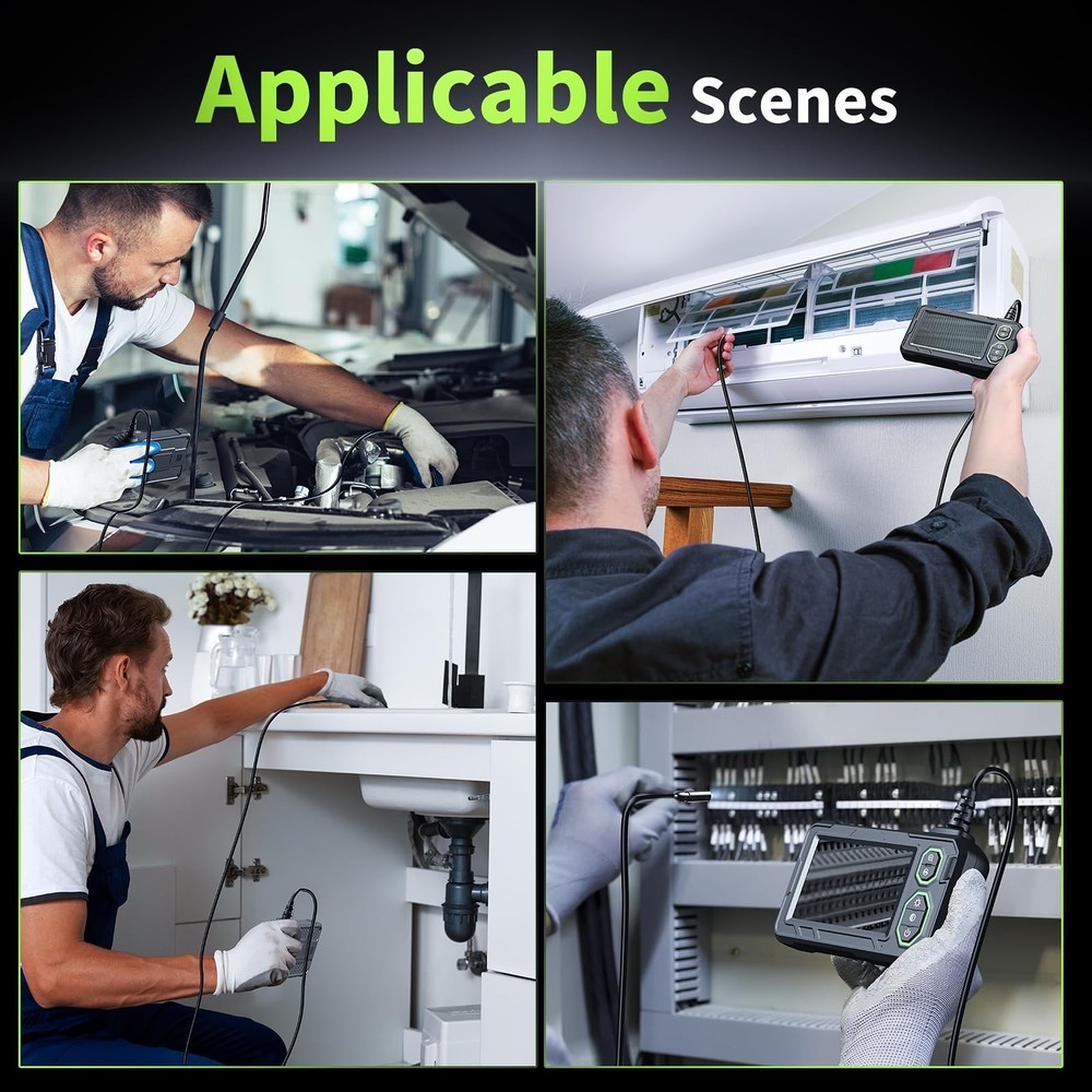 Endoscope Camera with Light, 4.3" Inspection Camera, 1920P HD Borescope with ...