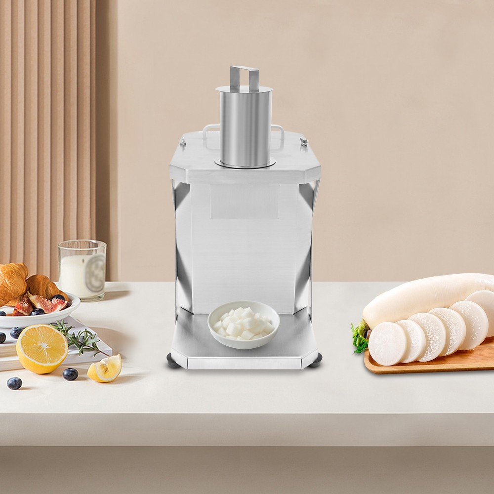 Silver Automatic Dicing Machine Tabletop Automatic Fruit&Vegetable Dicer 110V