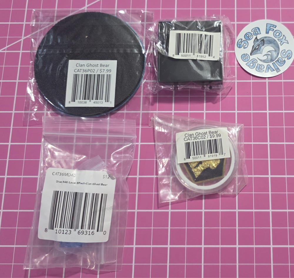 BattleTech Faction Pack II -- CLAN GHOST BEAR - DICE, PATCH, PIN, & COIN!