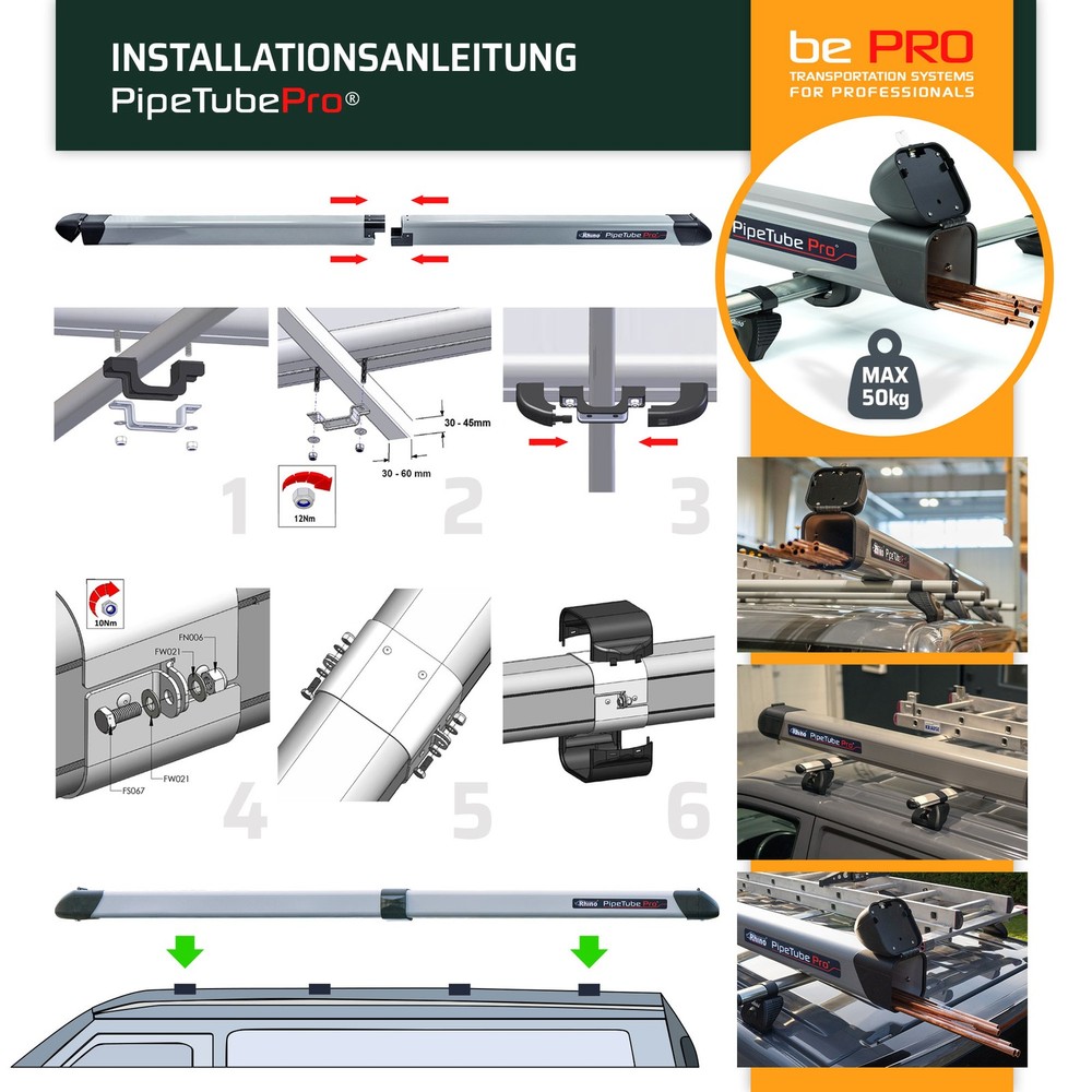 Pipe for transporting pipes Iveco Daily 2014- Silver Anodizing