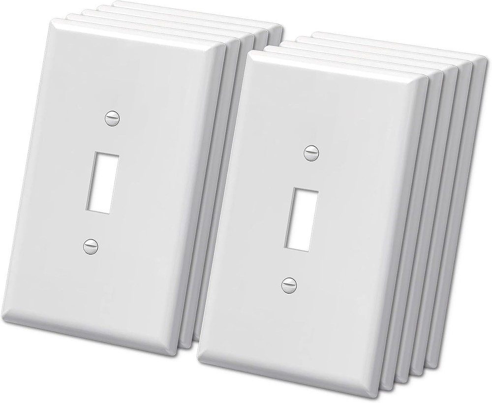 Bates- Light Switch Plates, 10 Pack, Oversize 5.5" x 3.5", White Light Switch