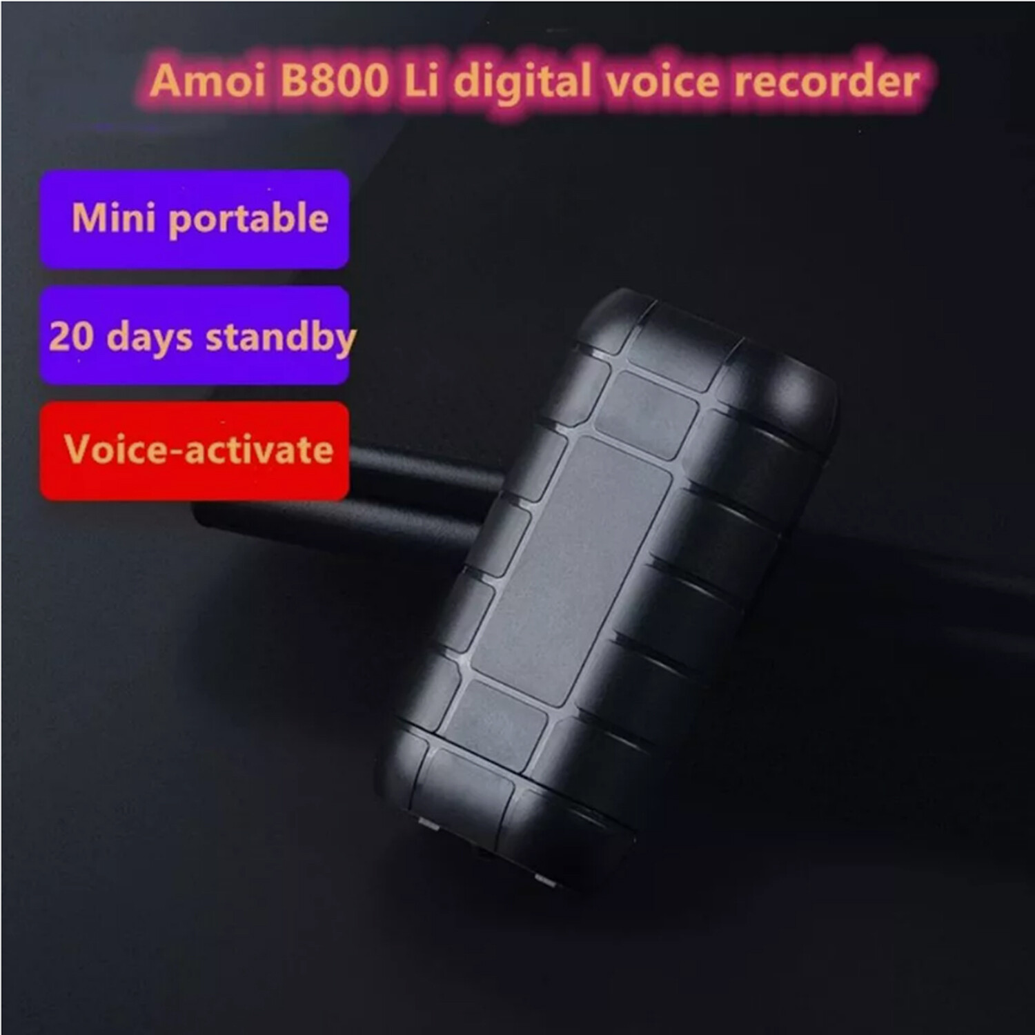 500 Hrs Mini Spy Voice Activated Recorder Digital Audio Magnetic 64GB MP3 Player