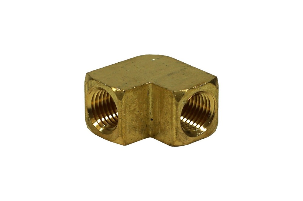1/4" NPT, Industrial Solid Brass Threaded Pipe Fitting, 90 Degree Female Elbow