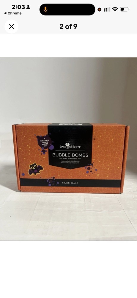 Two Sisters Spa Bubble Bath Bombs Spooky Surprise One Box, 6 Bath Bombs