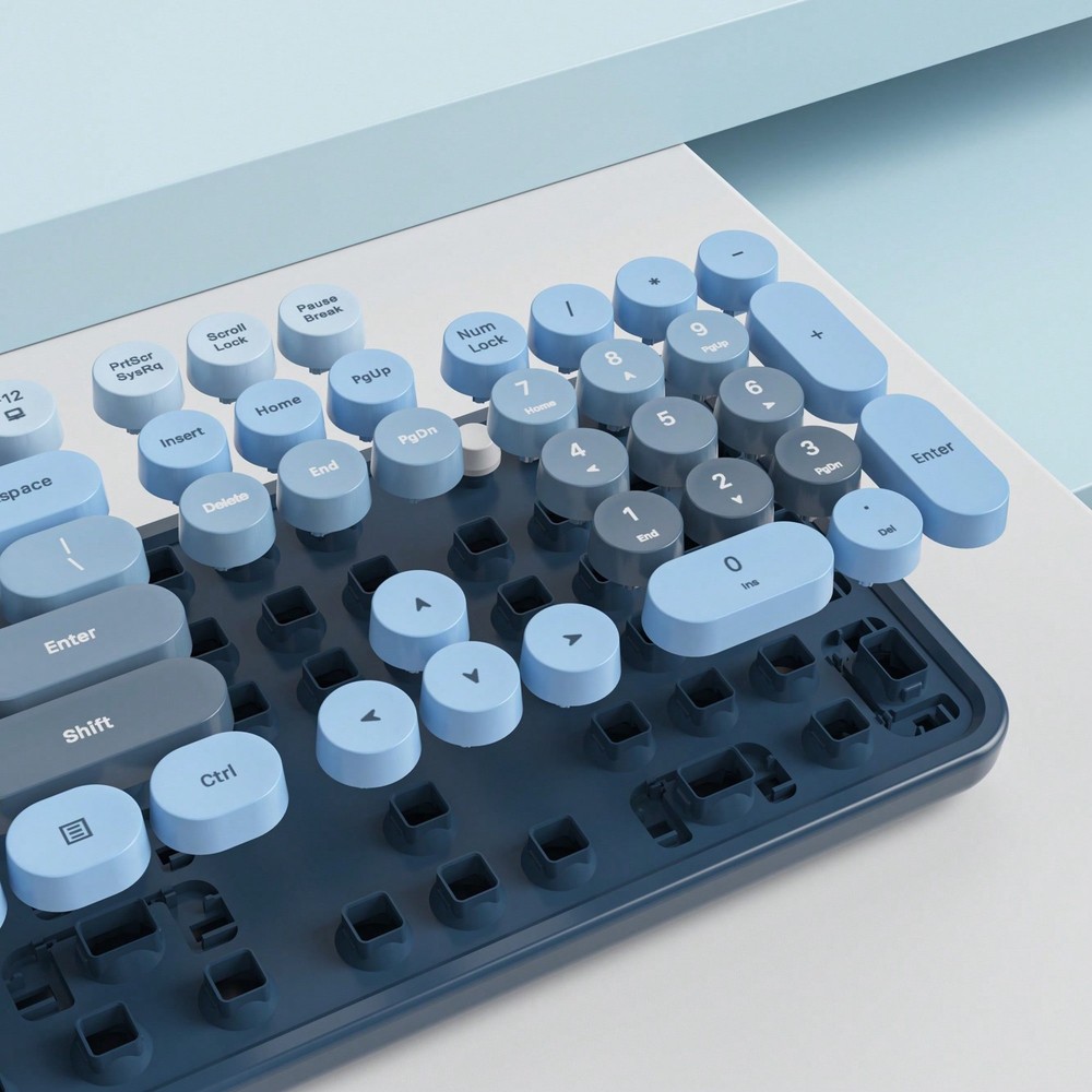 Wireless Keyboard And Mouse Set, Cute Keyboard And Mouse Combo, Full Size-FGQA