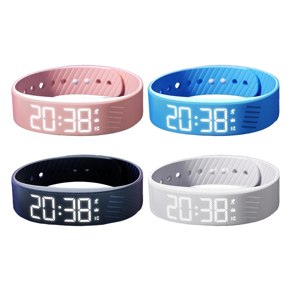 Vibrating Alarm Clock Digital Watch Adjustable Smartwatch Wristband Clock