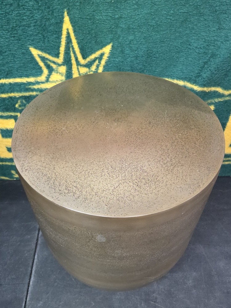 Restoration Hardware Kenzie Drum Side Table Aged Brass