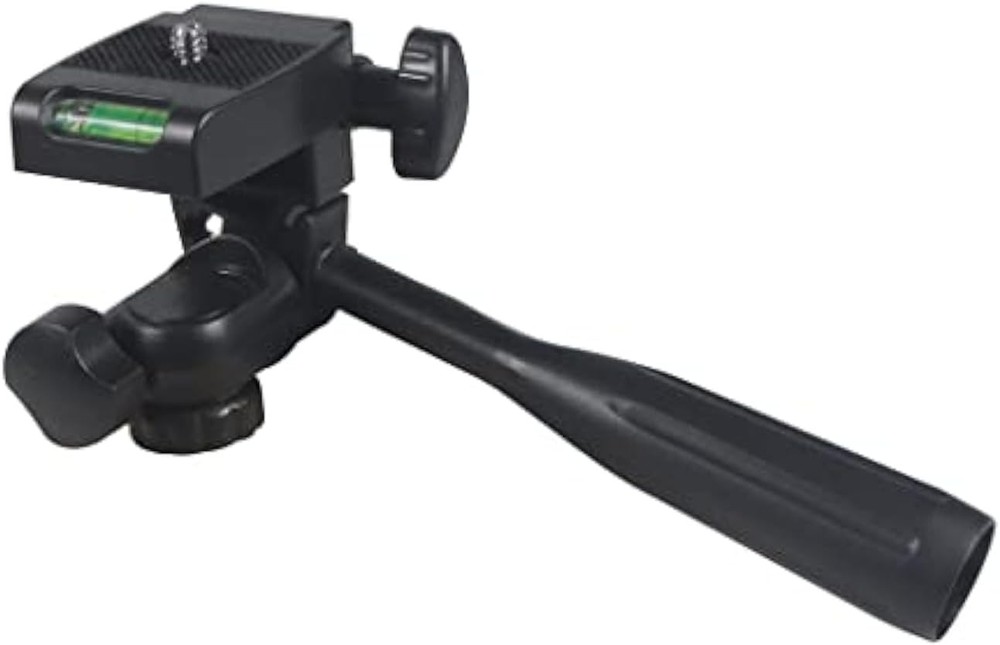 FEICHAO Three-Way Head Handle 1/4 Screw Level 1/4" Thread, Black