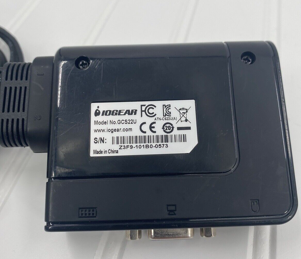 IOGEAR 2-Port USB VGA Cabled KVM Switch Remote Button GCS22U