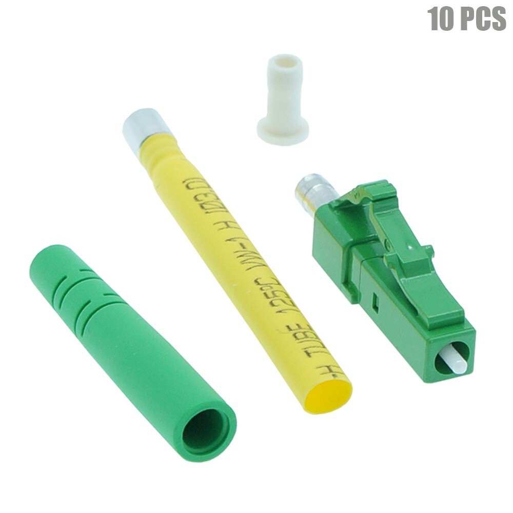 10 Pcs LC/APC Simplex Singlemode Fiber Optic Optical Connector Adapter 2mm Green
