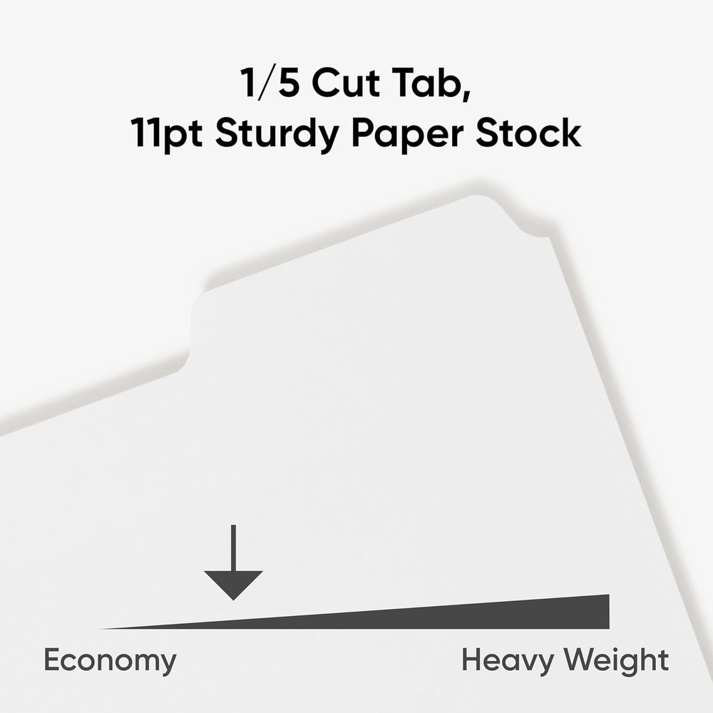 20 Sets 5-Tab White Binder Dividers