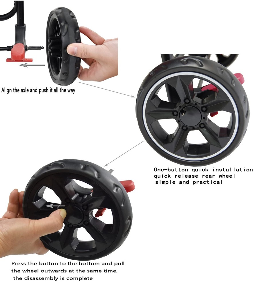 3 Wheel Pet Stroller Dedicate Wheel Set,Original,Fast disassembly,Replacement...