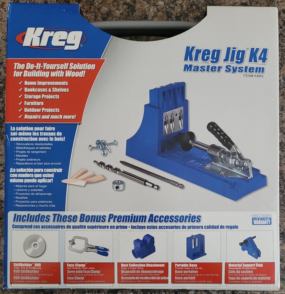Kreg Jig K4 Master System NEW + EXTRA Kreg Right Angle Clamp Bundle NOS