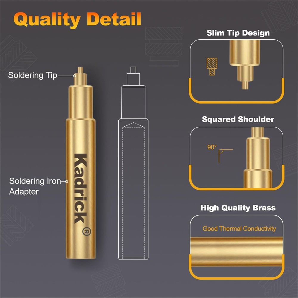 Heat Set Insert Tool,Tips for Threaded inserts M2 M2.5 M3 M4 M5 M6, Soldering...