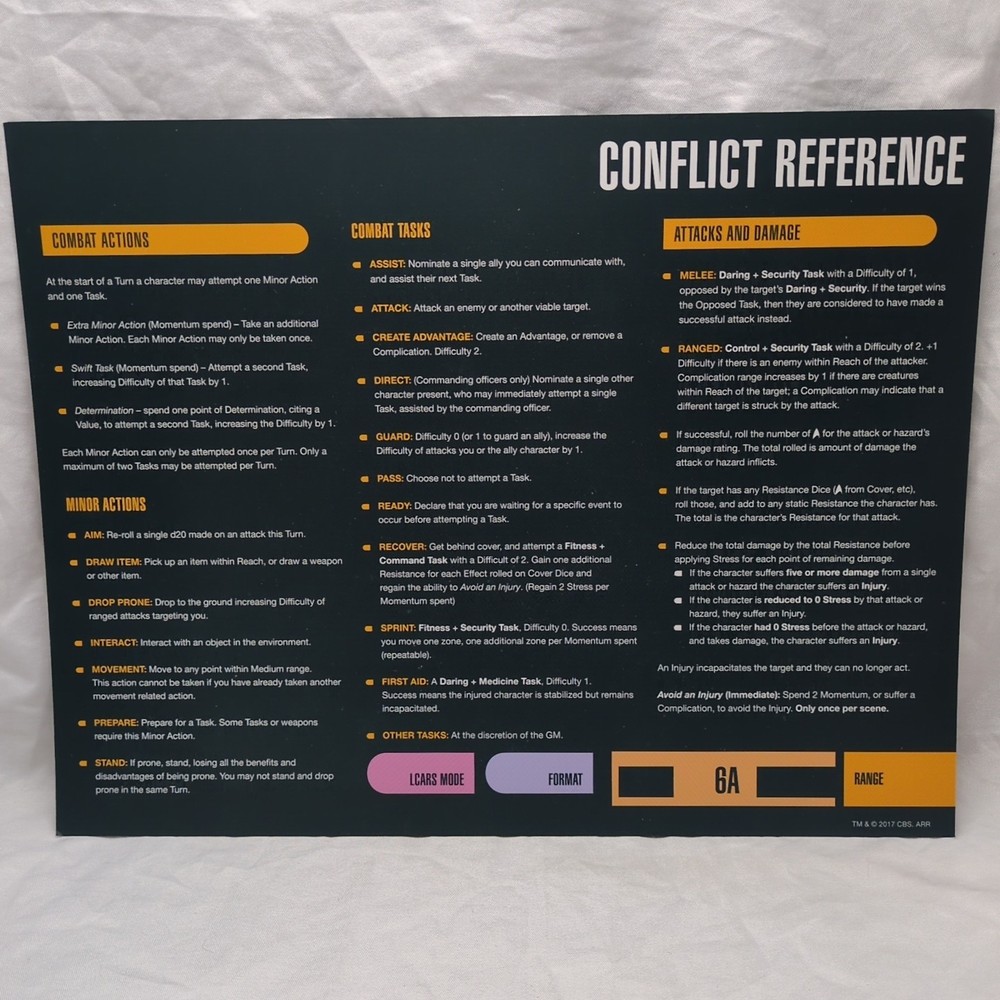 Star Trek Adventures RPG Starter Rules With Extra Reference Sheets