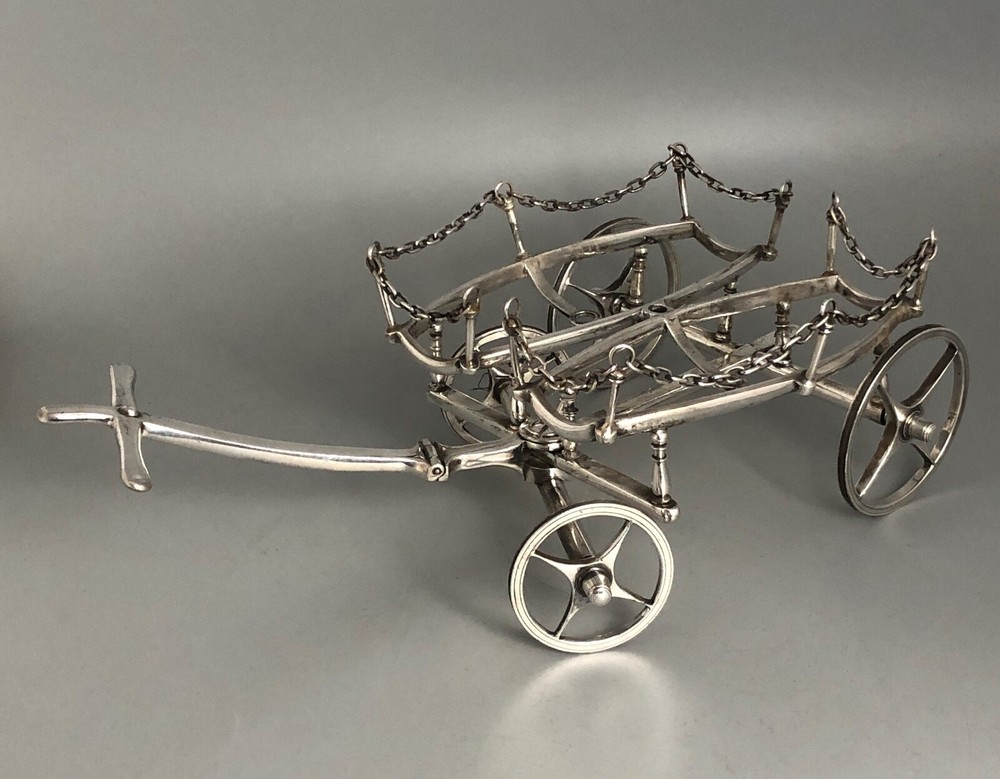 Victorian Silver Plated Drinks Trolley Dated 1863 AELZX