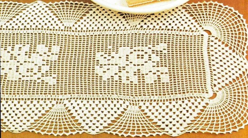 PRETTY Tea for Two Placemats & Runner/Doily/CROCHET PATTERN INSTRUCTIONS ONLY