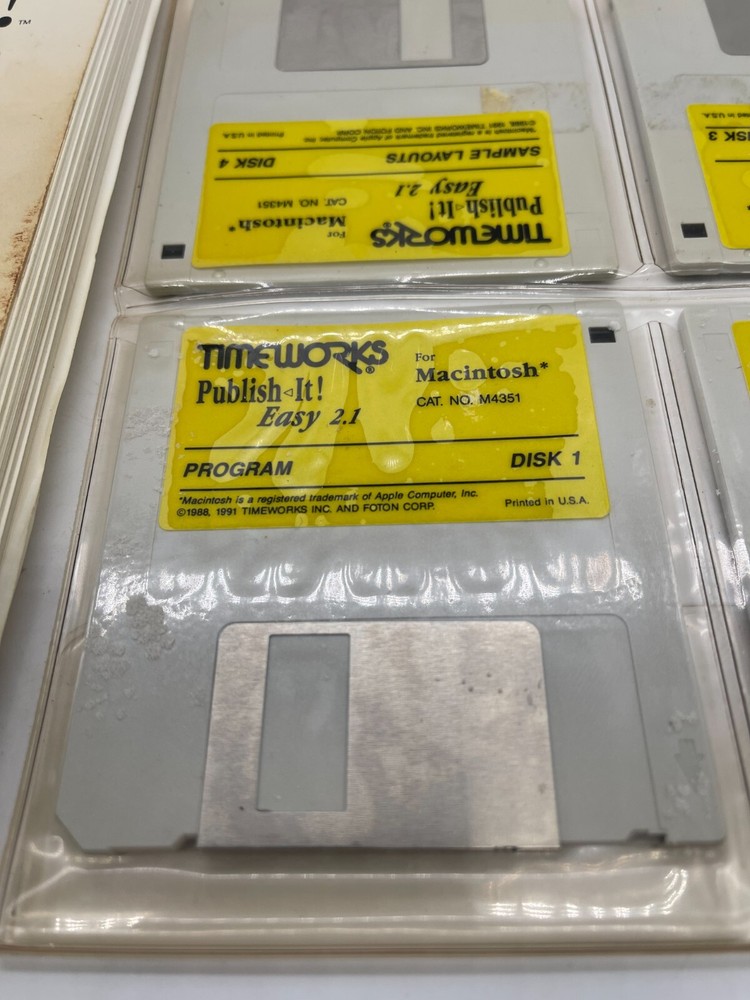 Timeworks Publish It! Easy Version 2.1 Macintosh User Manual + Original Disks