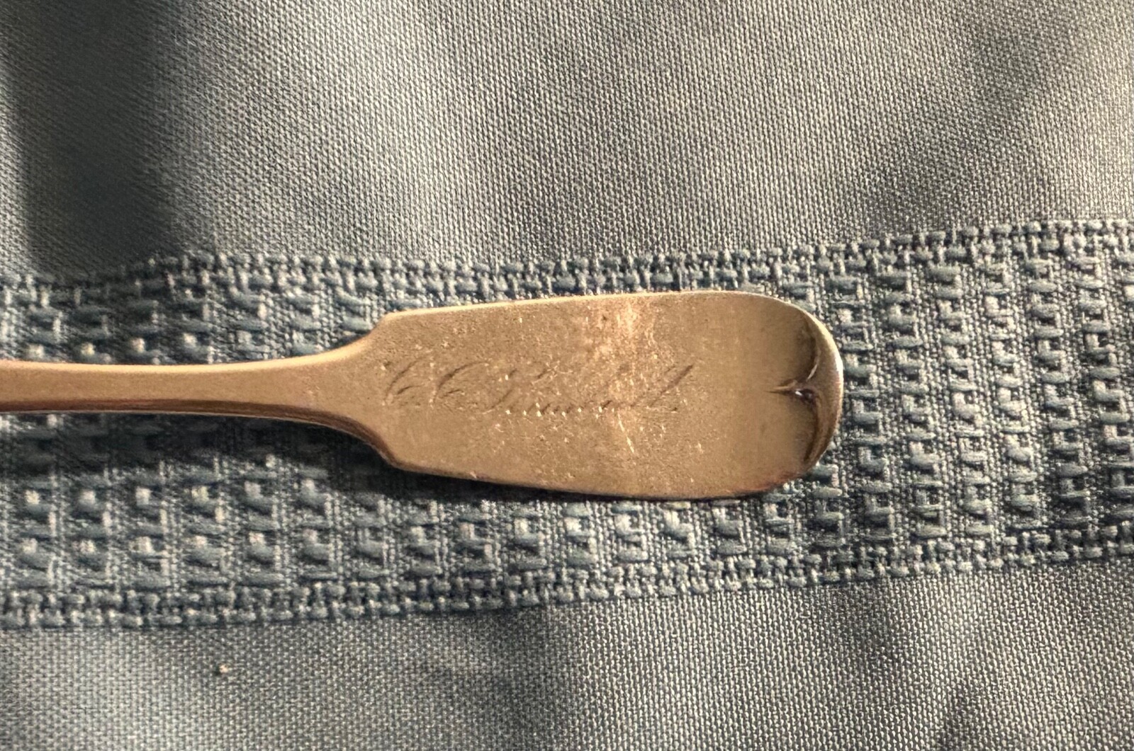 George W Hoff Bright Coin Silver Teaspoon New York c 1850 Has Monogram