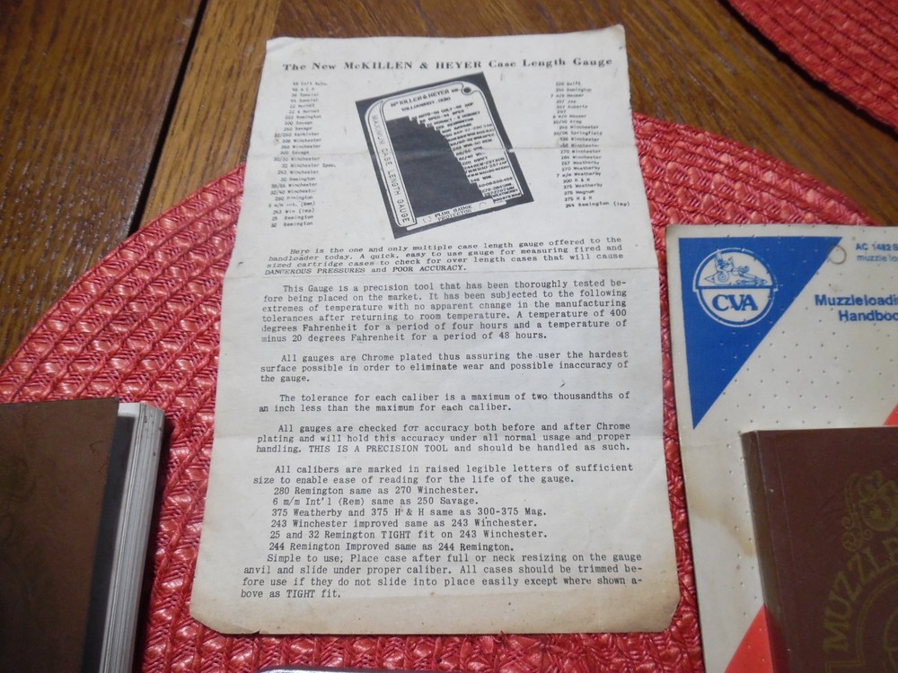Case Length Gauge McKillen & Heyer Ohio Reloading W/Paper NOS MUZZLELOADING BOOK