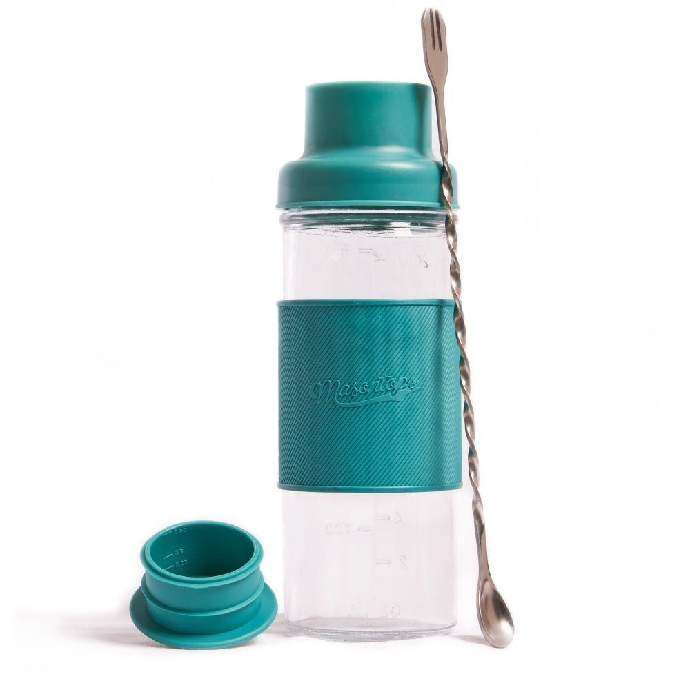 Masontops Glass Cocktail Shaker Kit- With Multi-functional Spoon/Fork -105