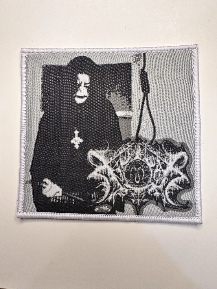 XASTHUR, BLACK CLOAK, WHITE BORDER, 4X4 INCHES, WOVEN PATCH