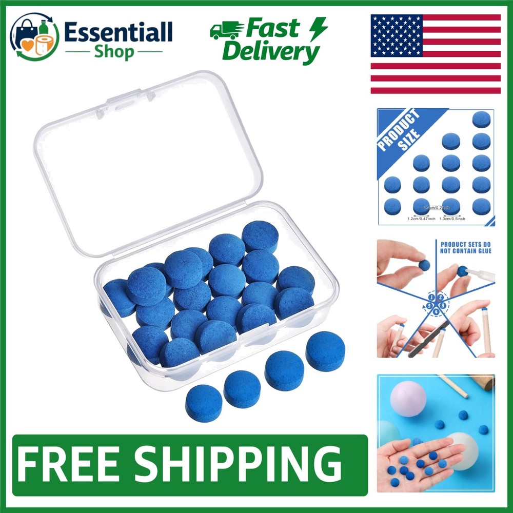 20-Piece Billiard Cue Tips Replacement Kit with Compact Storage Box