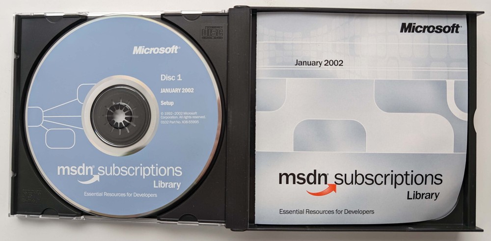 Original RARE VINTAGE Microsoft MSDN Subscriptions Library January 2002 w/CASE